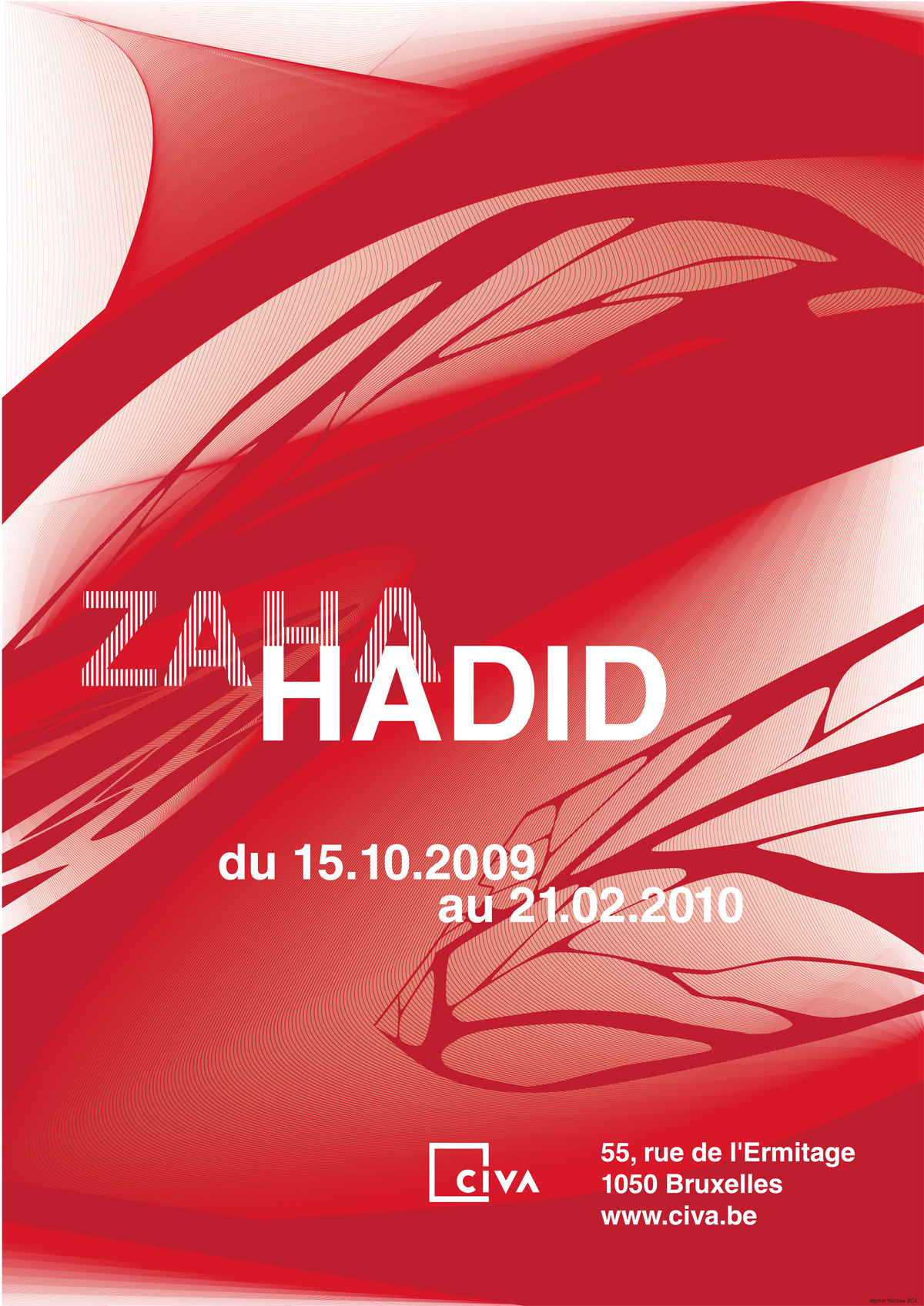 Affiche Zaha Hadid, nicolas dechef, Infographiste et photographe à Charleroi et Namur